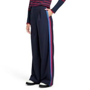 La Ligne For Target Pants Trousers Small Side Stripe Wide Leg Navy Red Blue NWT